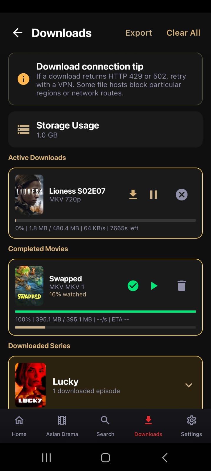 THE CUBE Android search screen