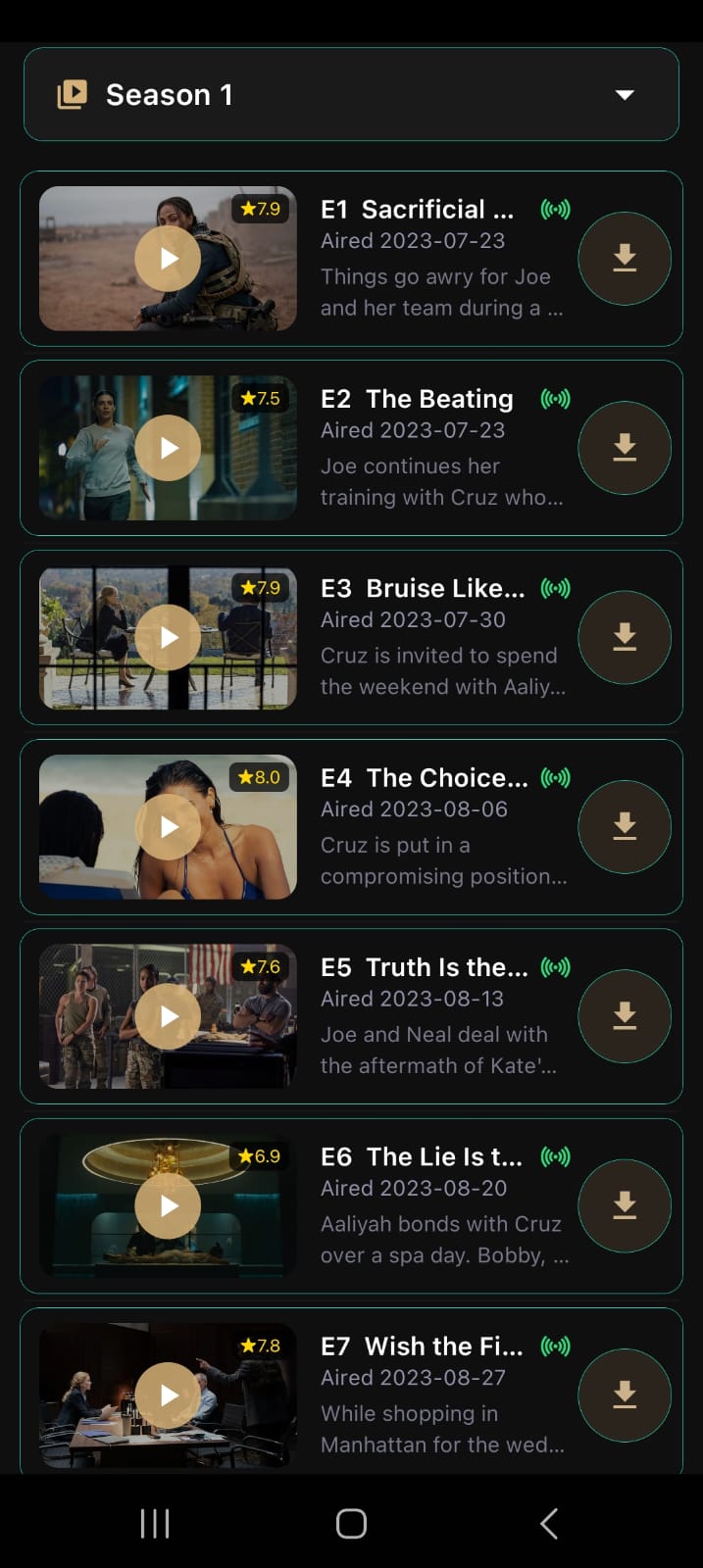 THE CUBE Android catalog screen