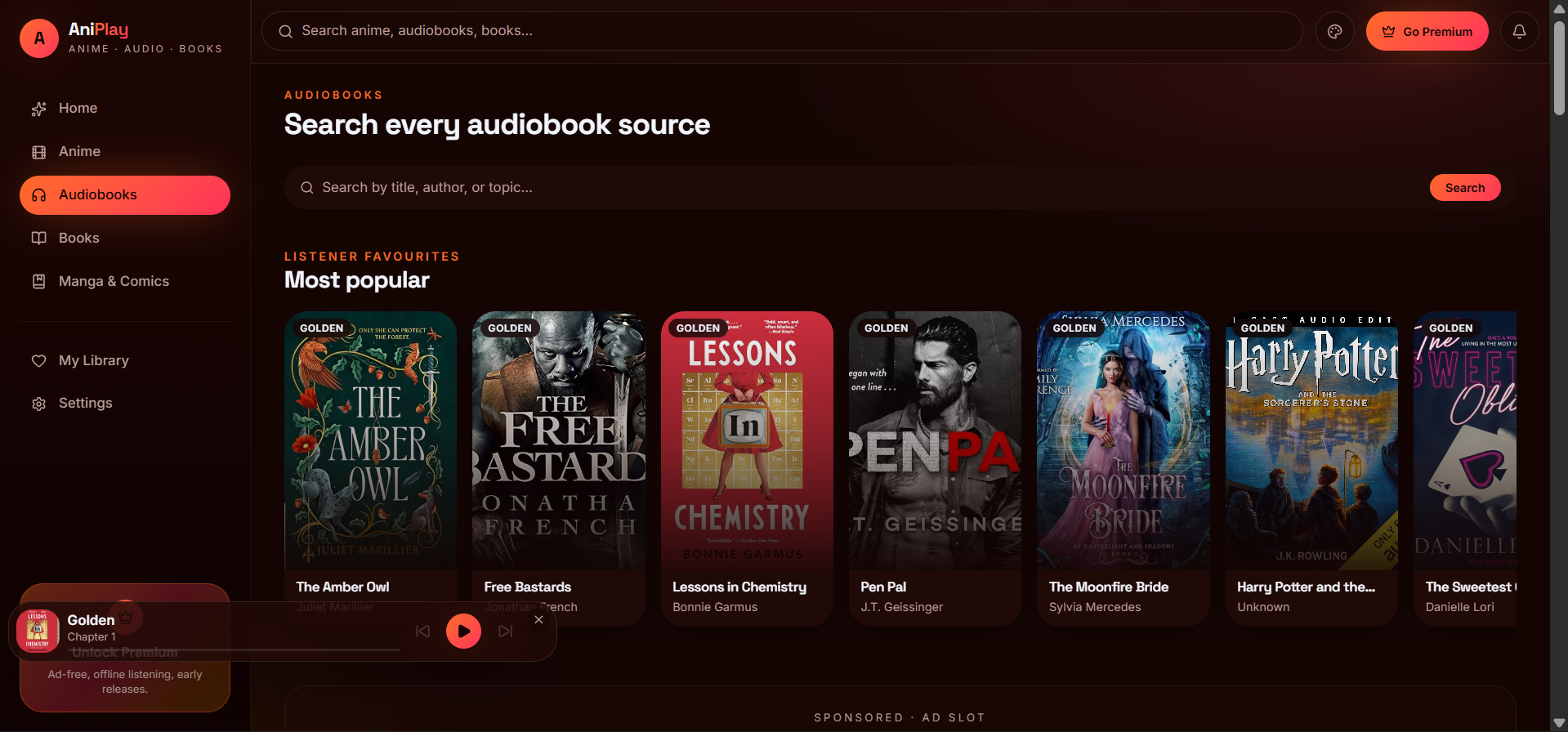 AniPlay running on PC — movies and series catalog