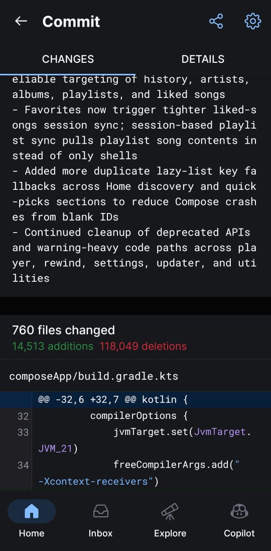 The large commit that triggered the review — 760 files changed